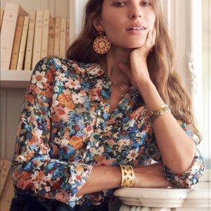 Sezane Pierro Printed fall flower shirt